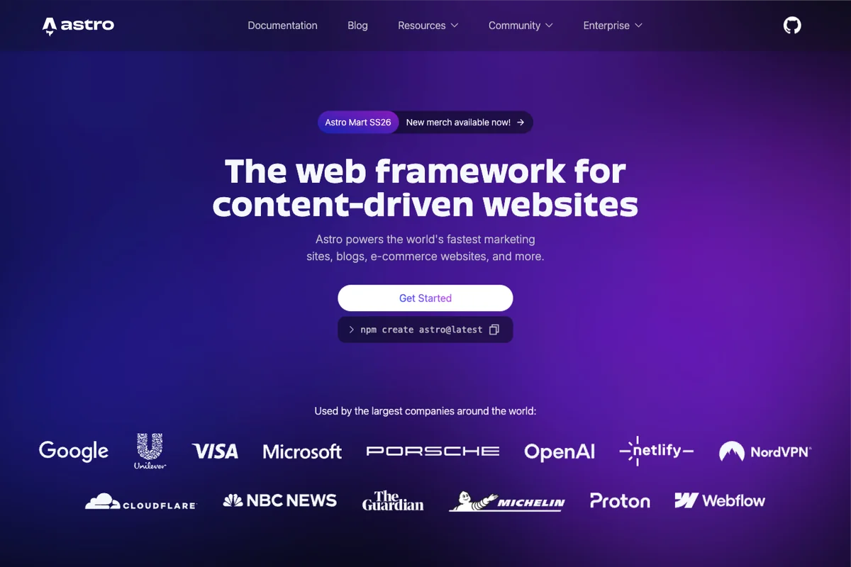 Interface de l'outil Astro - Avis et Test