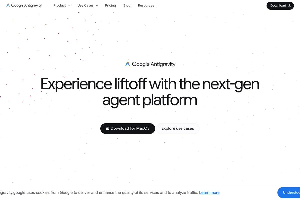 Interface de l'outil Google Antigravity - Avis et Test