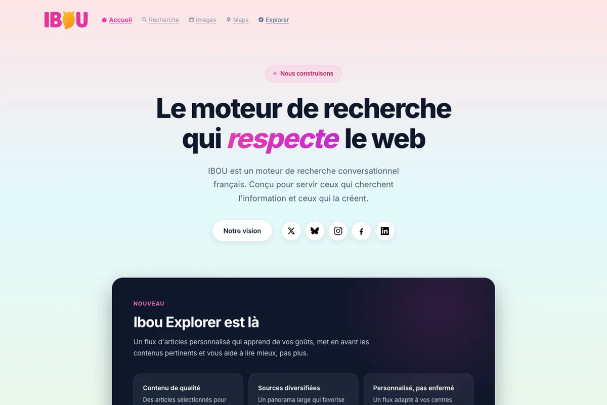 Interface de l'outil Ibou - Avis et Test