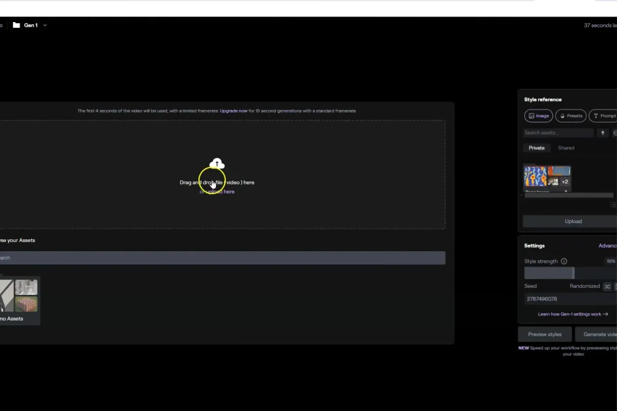 Interface de l'outil Runway - Avis et Test