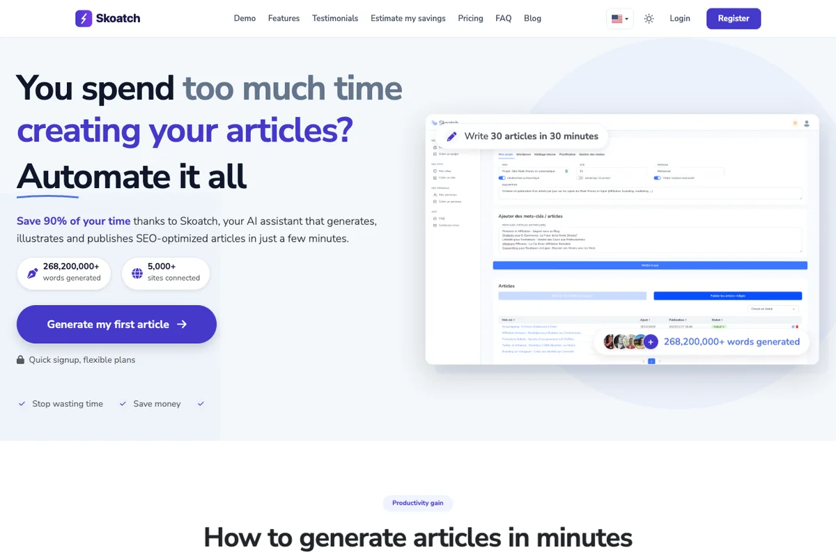 Interface de l'outil Skoatch - Avis et Test