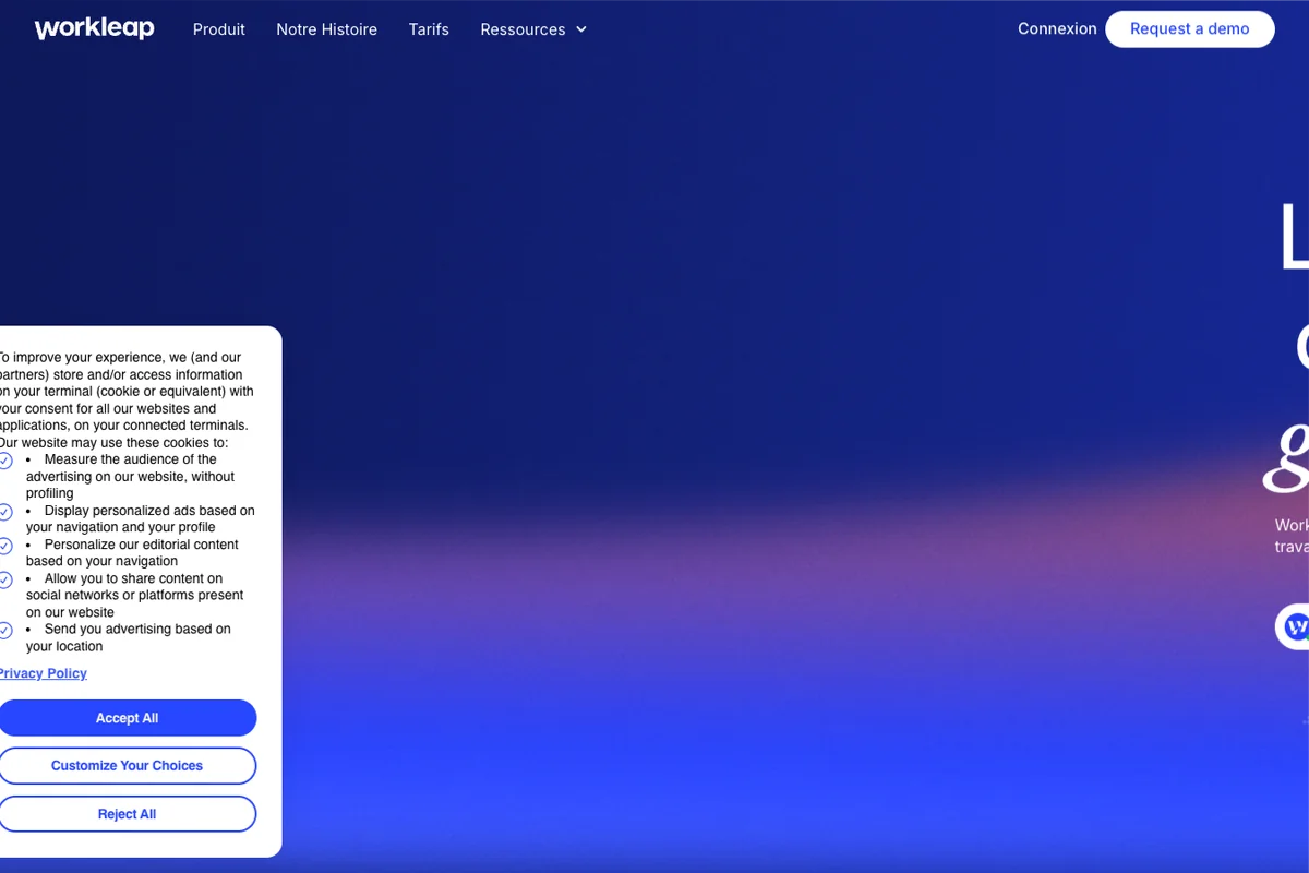 Interface de l'outil Workleap - Avis et Test